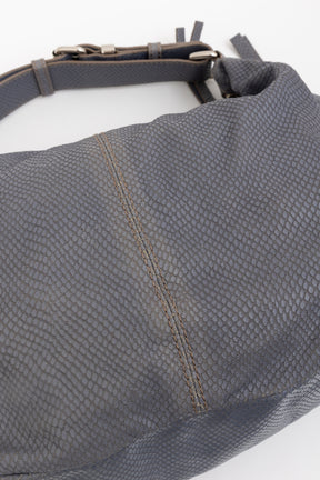 Python Embossed Medium Hobo Bag