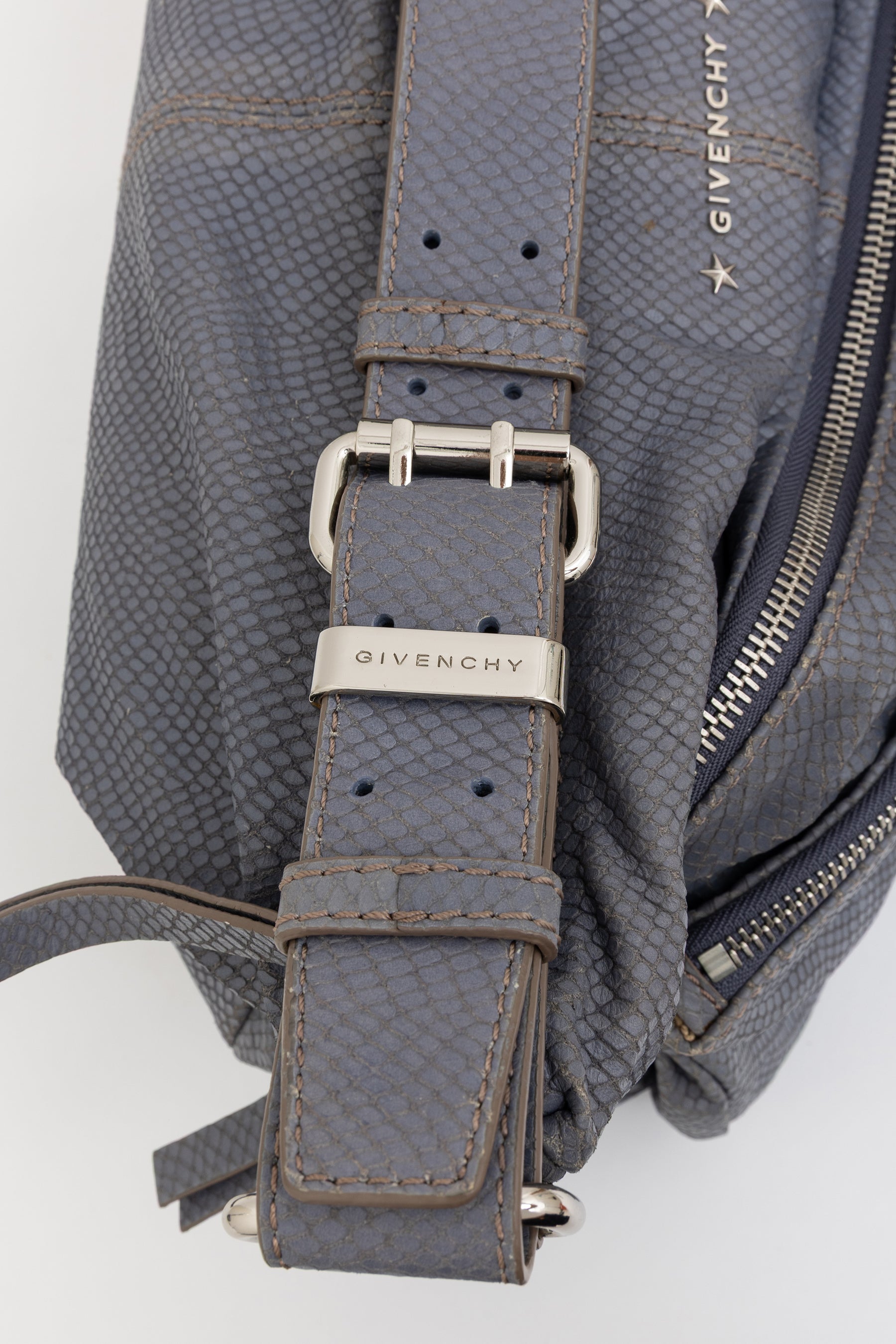 Python Embossed Medium Hobo Bag