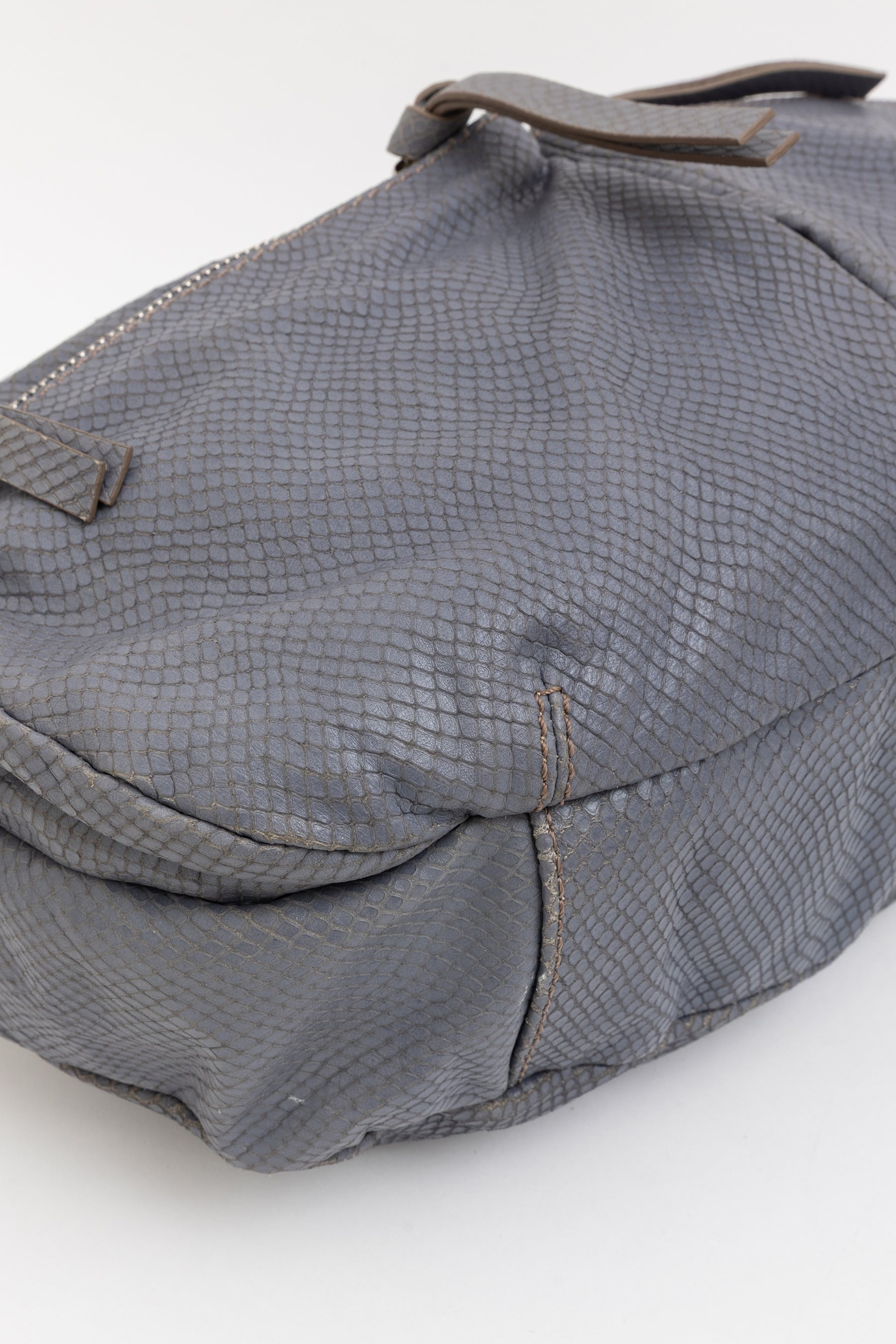 Python Embossed Medium Hobo Bag