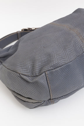 Python Embossed Medium Hobo Bag