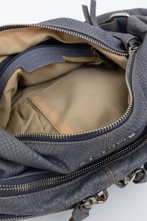 Python Embossed Medium Hobo Bag