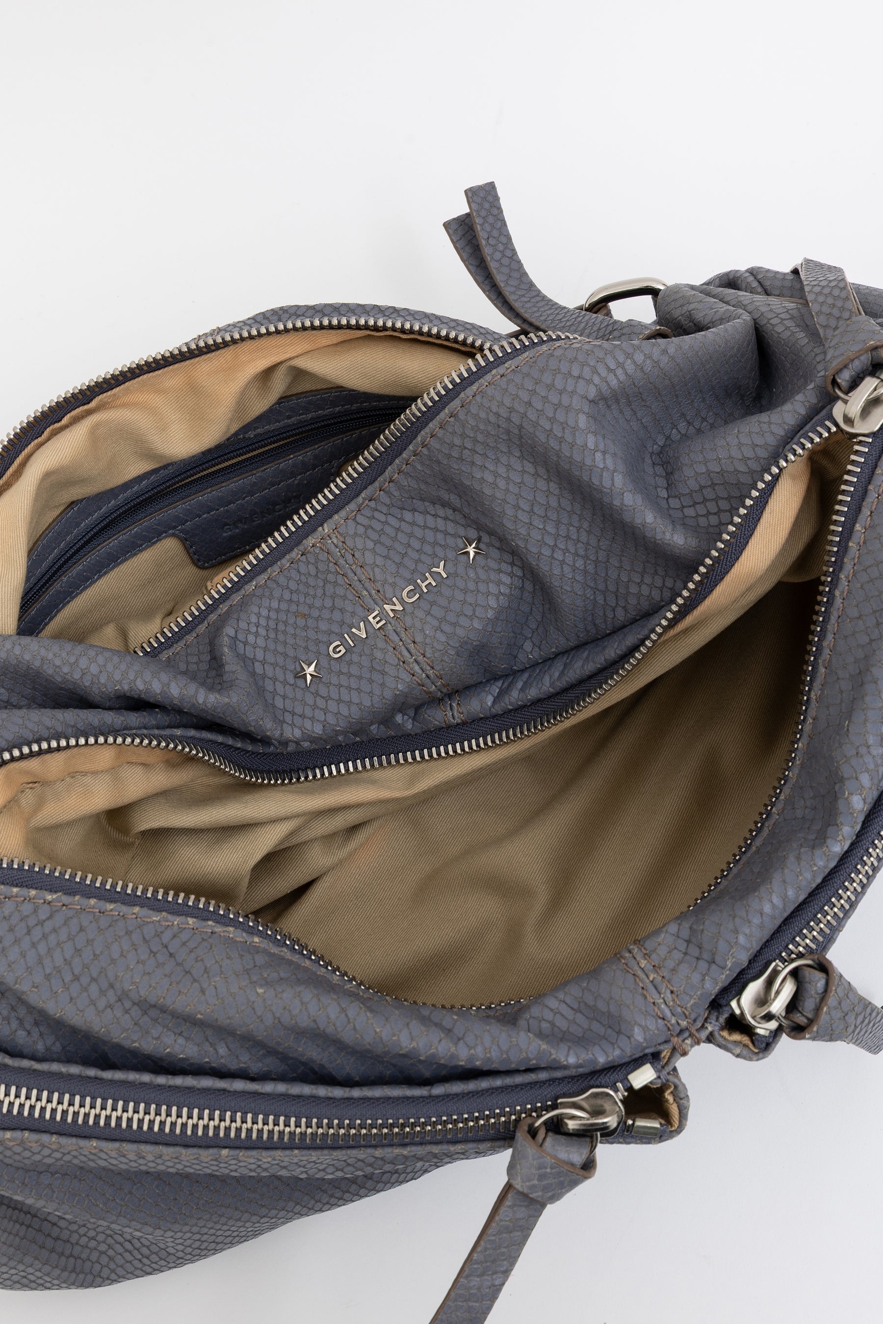 Python Embossed Medium Hobo Bag