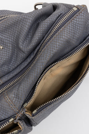 Python Embossed Medium Hobo Bag