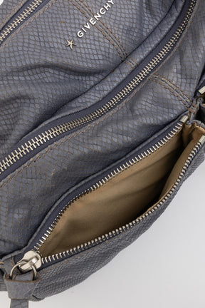 Python Embossed Medium Hobo Bag
