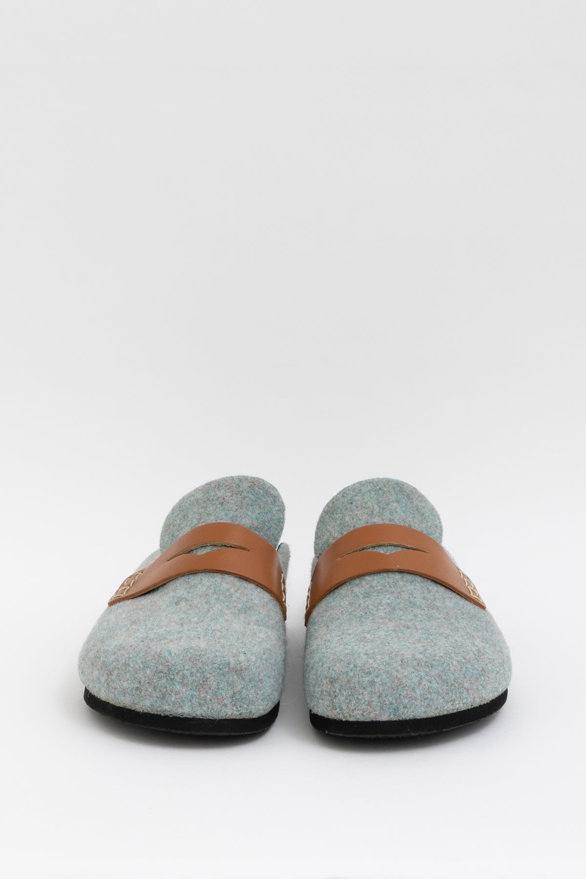 Felt Loafer Mules