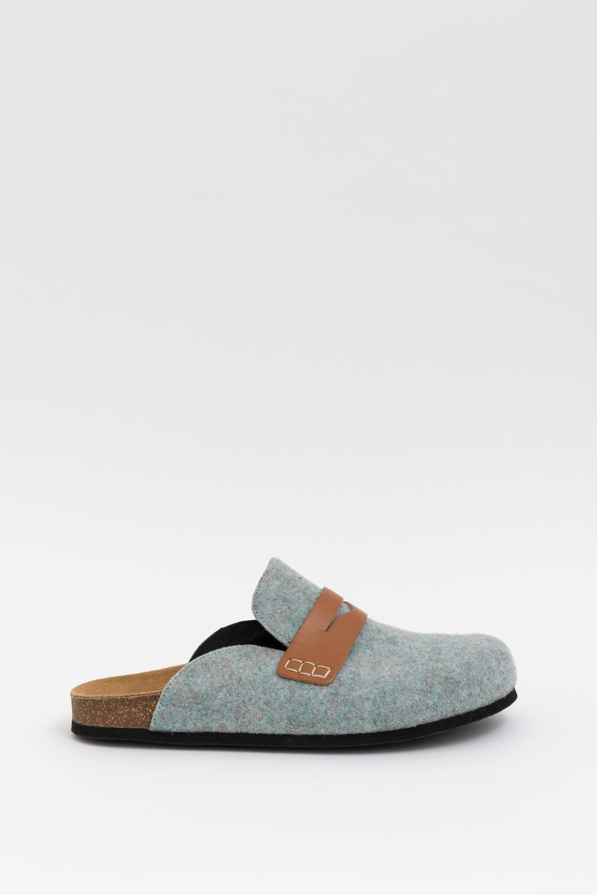 Felt Loafer Mules