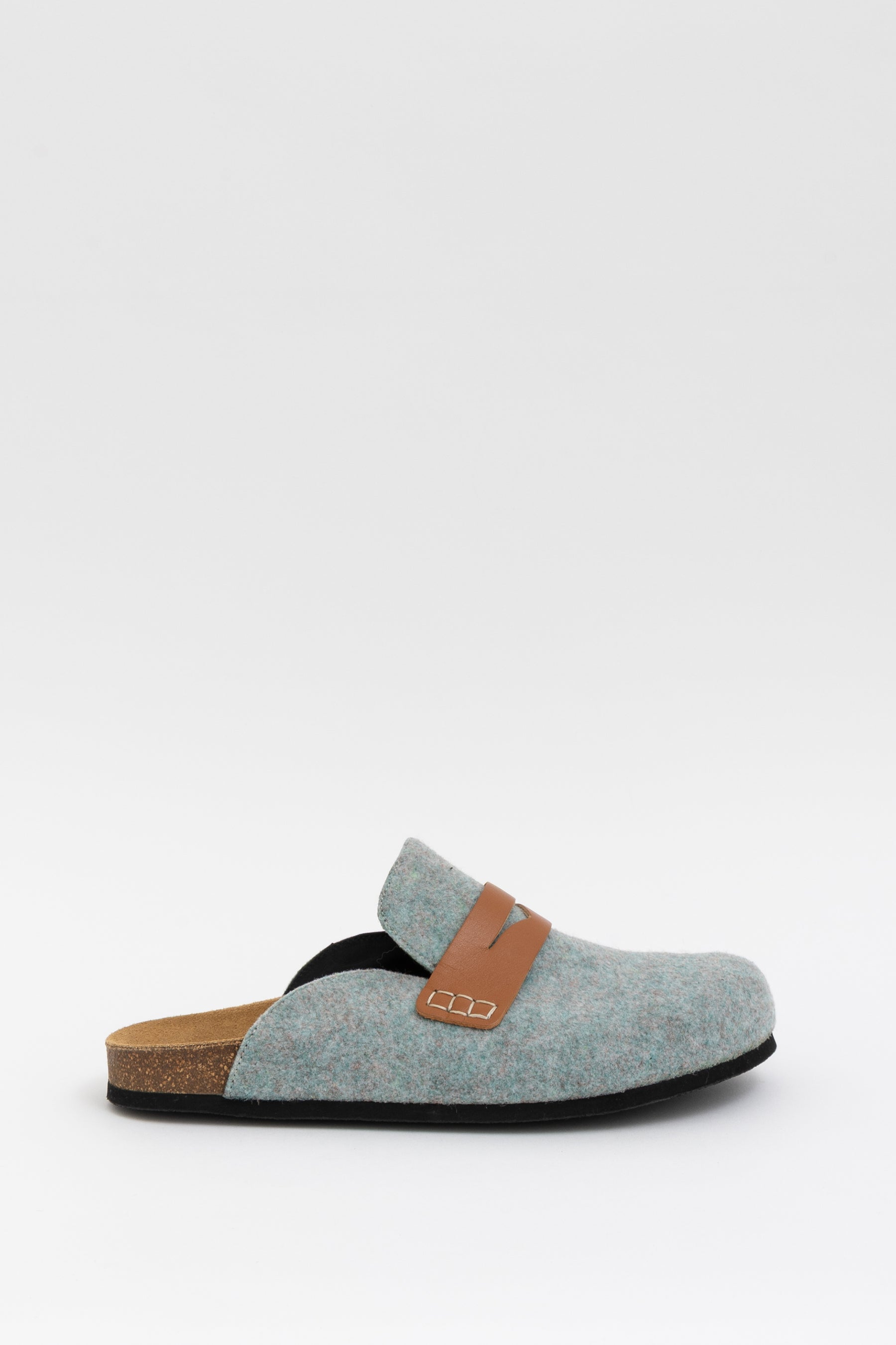 Felt Loafer Mules