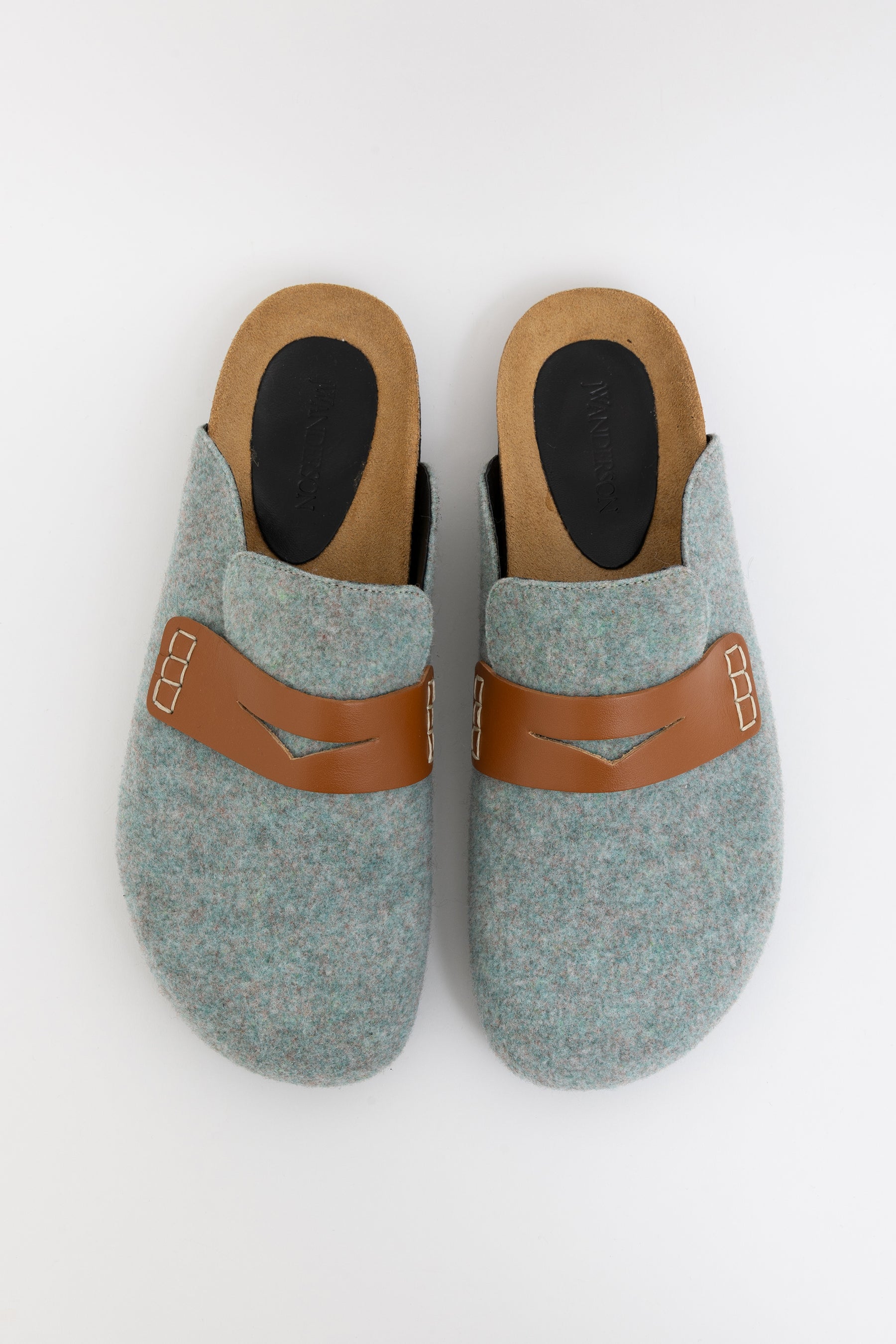 Felt Loafer Mules