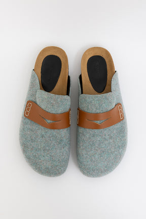 Felt Loafer Mules