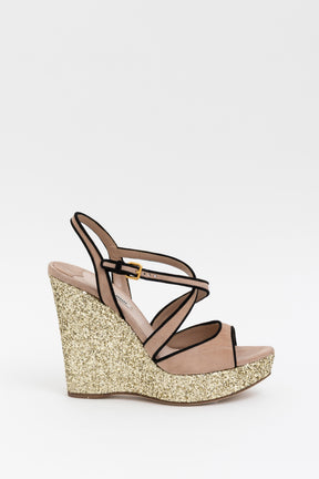 Glitter Wedge Sandals