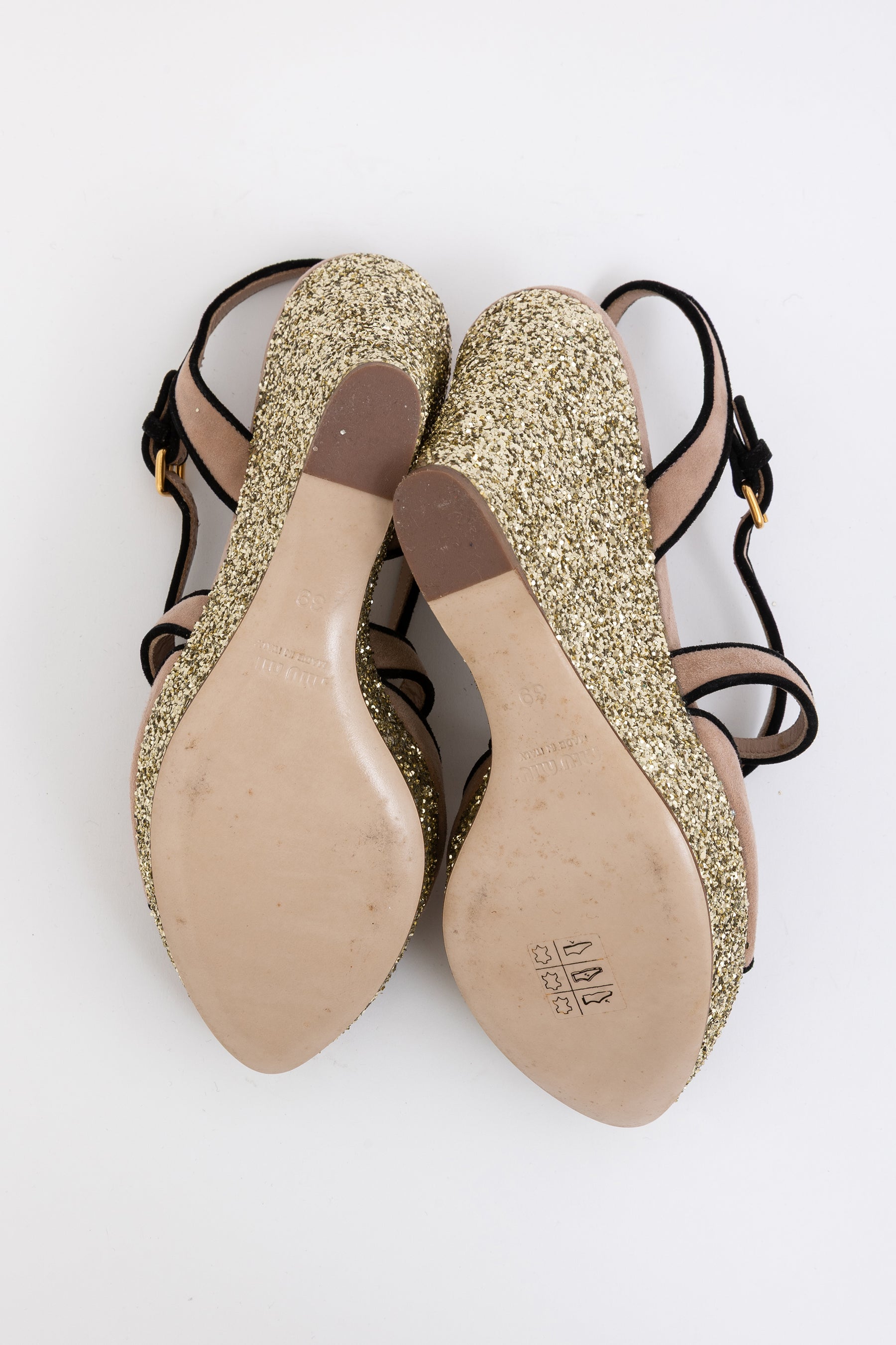 Glitter Wedge Sandals