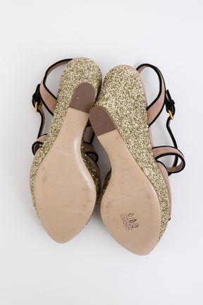 Glitter Wedge Sandals