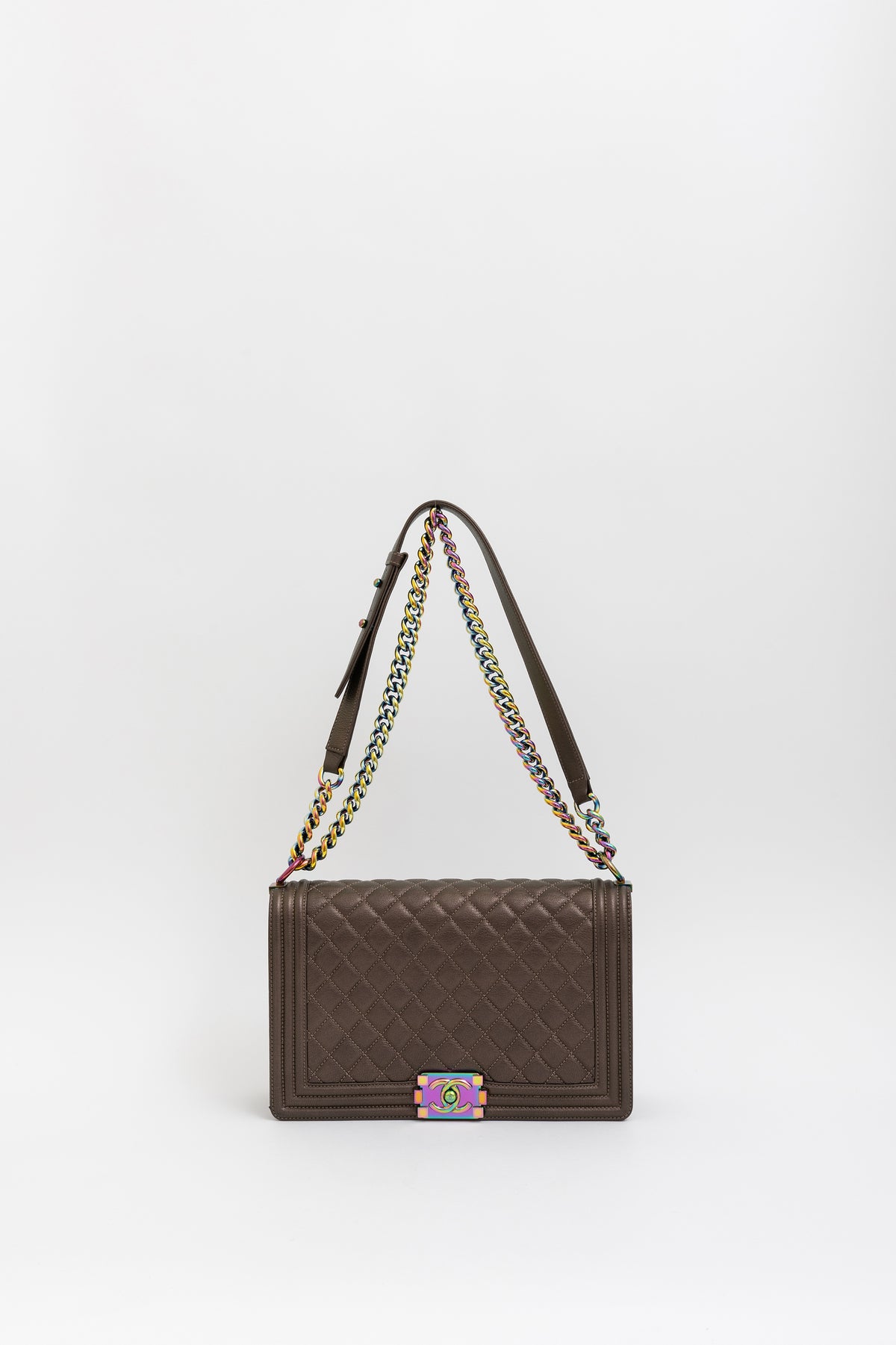 Medium Boy Bag with Rainbow Hardware