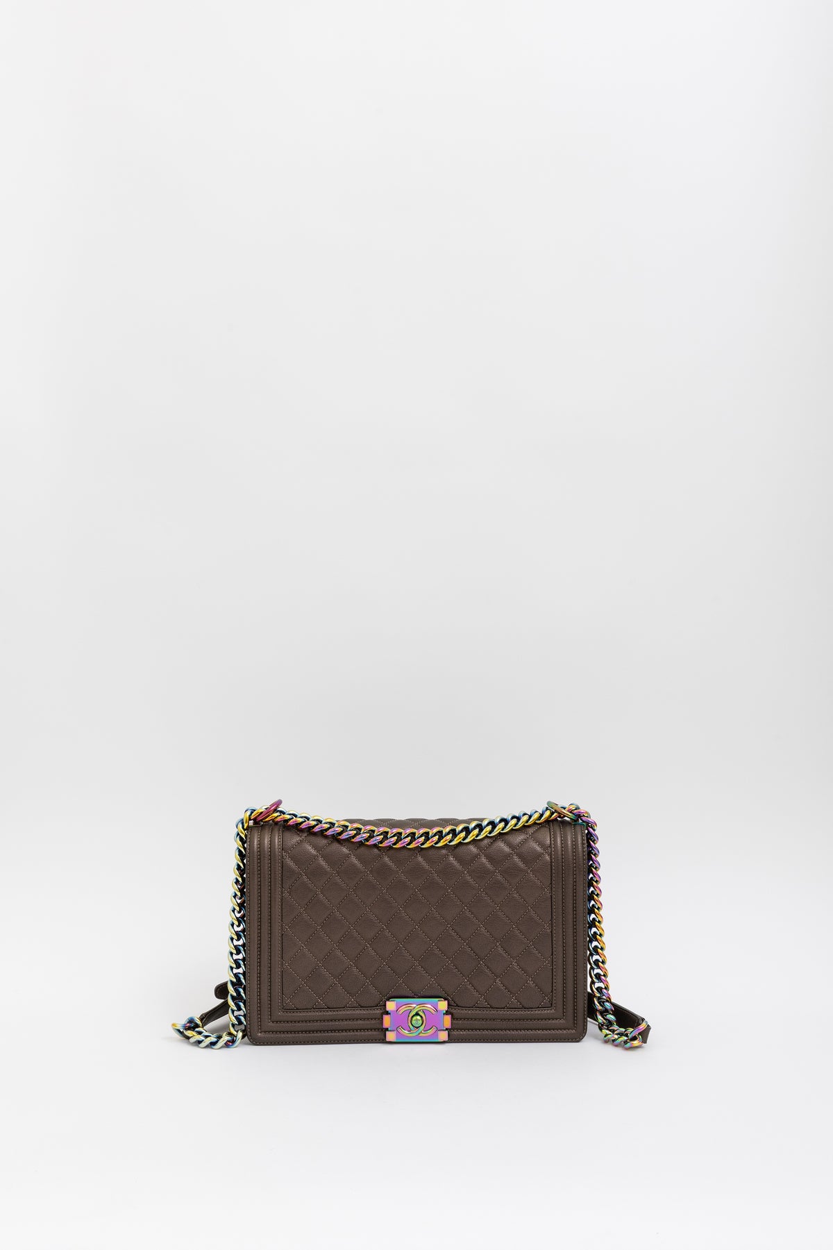 Medium Boy Bag with Rainbow Hardware