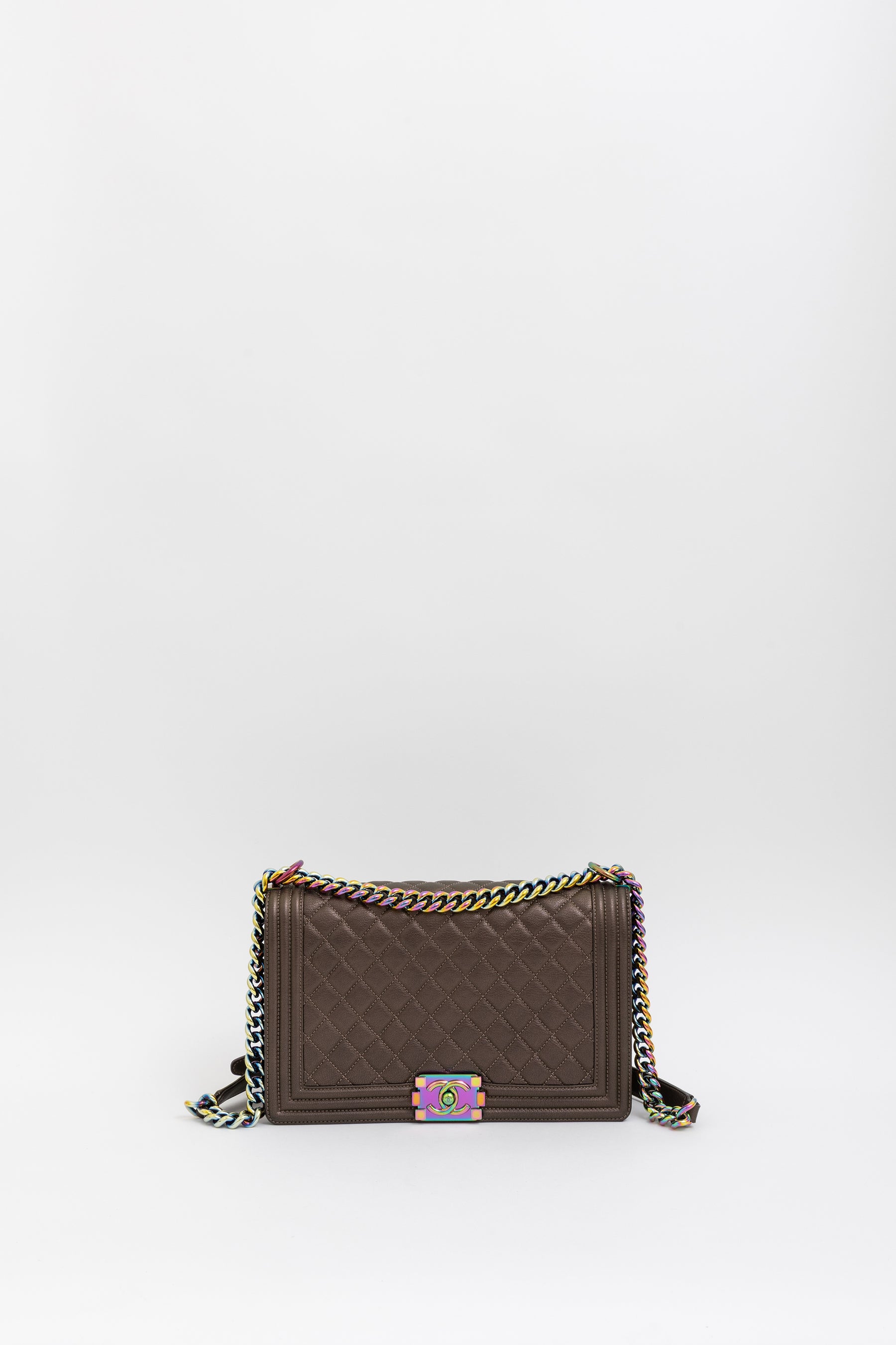 Medium Boy Bag with Rainbow Hardware