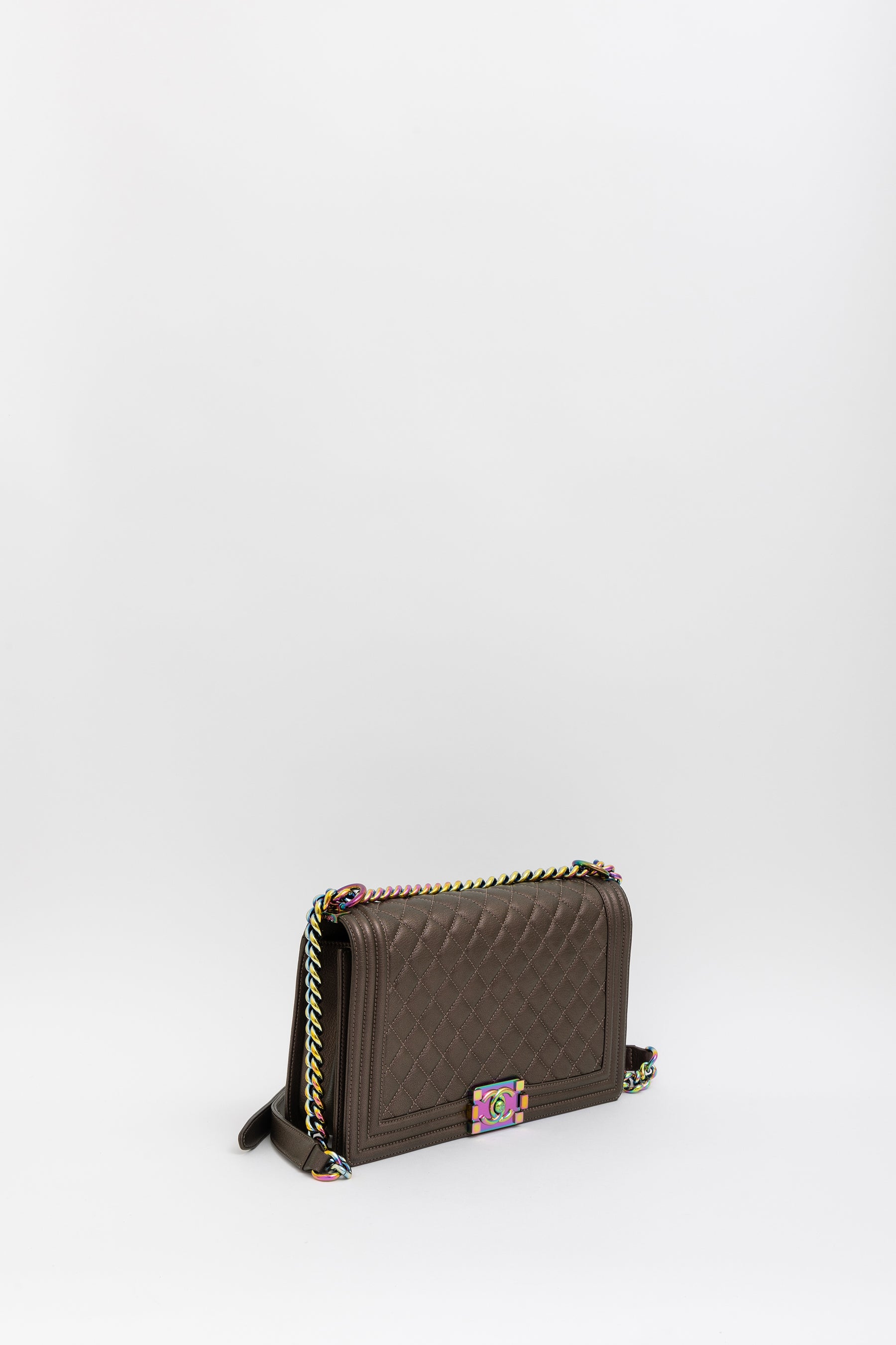 Medium Boy Bag with Rainbow Hardware