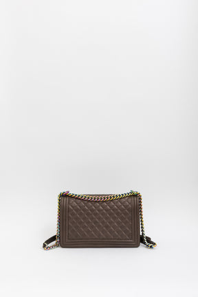 Medium Boy Bag with Rainbow Hardware