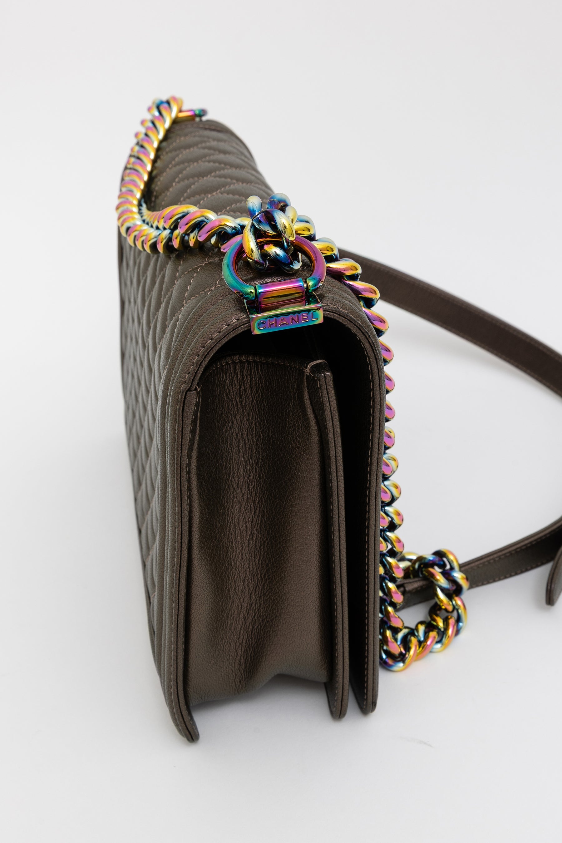 Medium Boy Bag with Rainbow Hardware