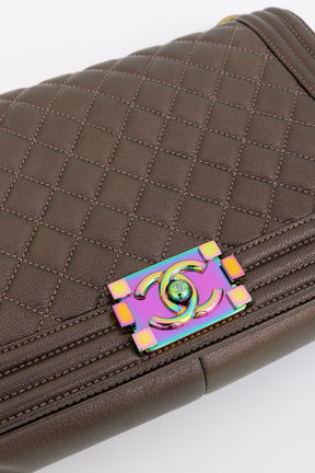 Medium Boy Bag with Rainbow Hardware