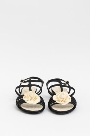 Sandals with Cream Camellias