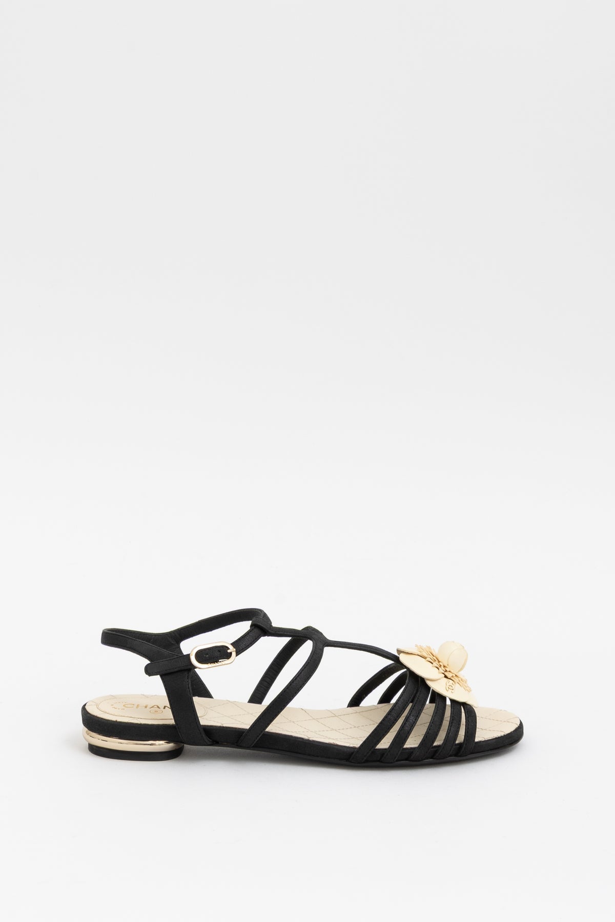 Sandals with Cream Camellias