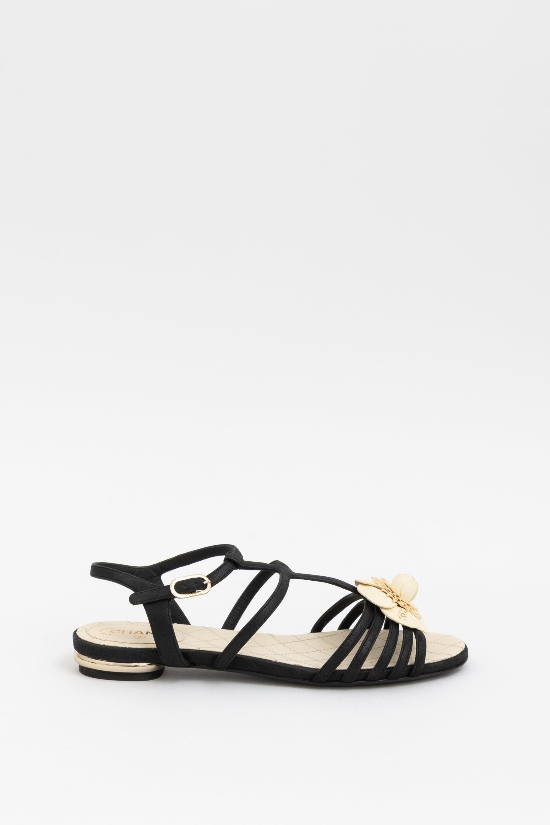 Sandals with Cream Camellias