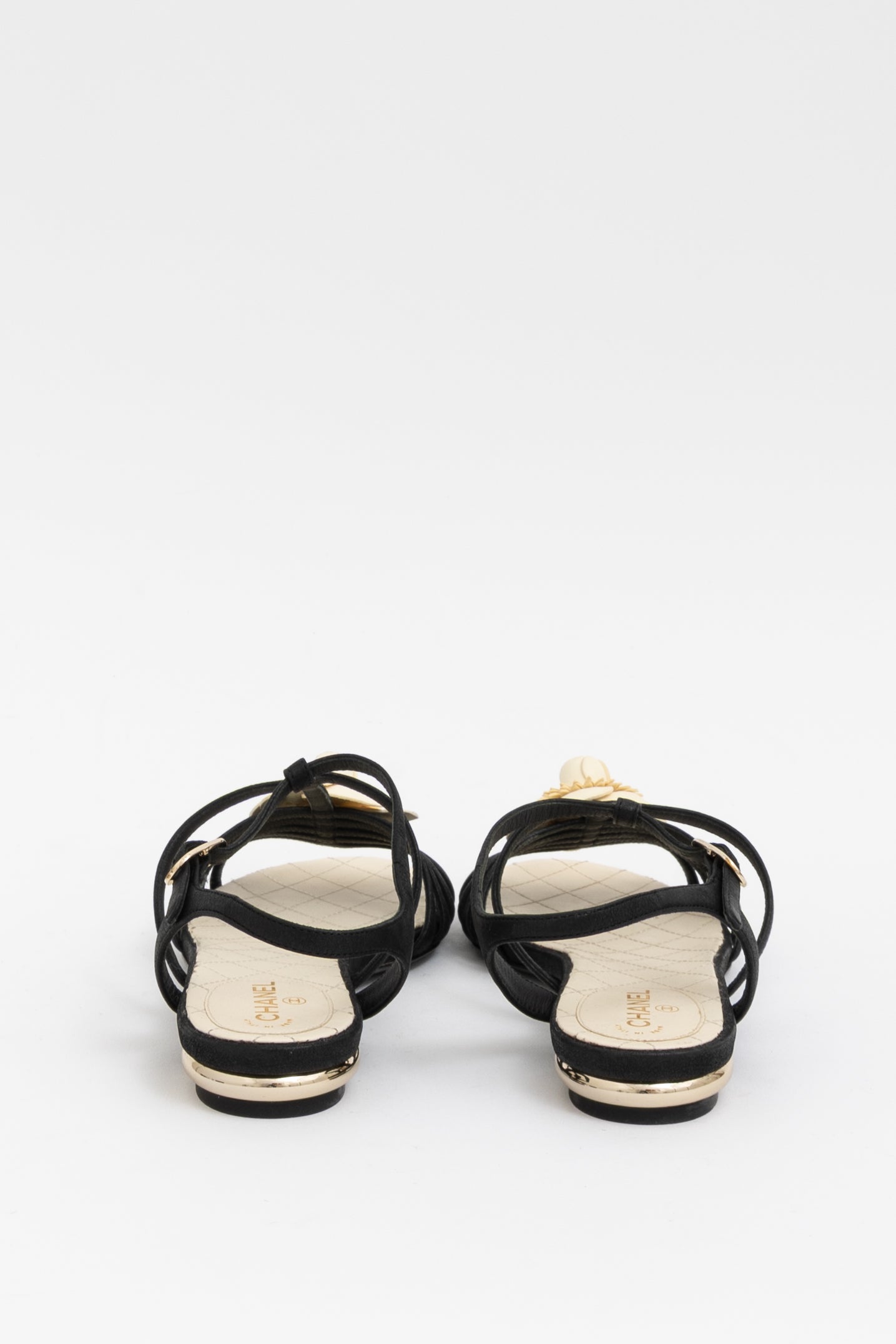Sandals with Cream Camellias