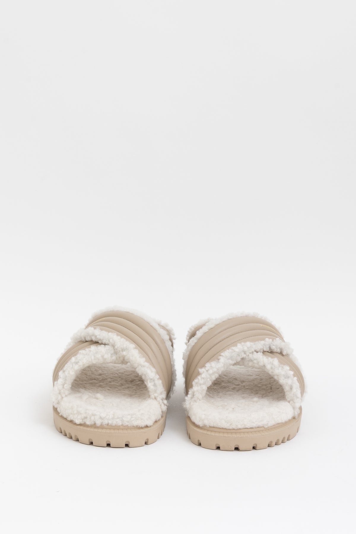 Platform Shearling D-Cross Slides