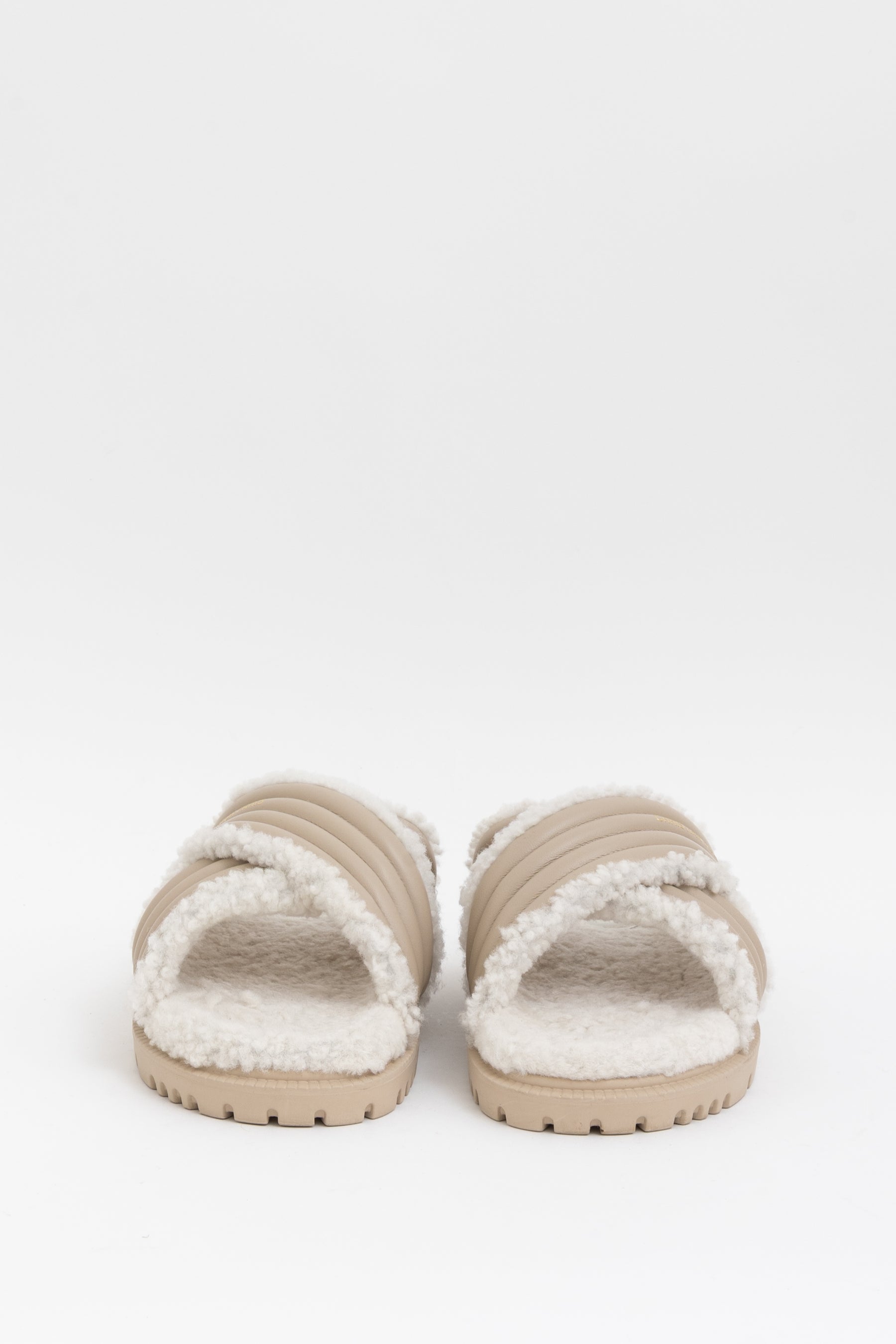 Platform Shearling D-Cross Slides