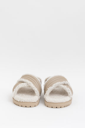 Platform Shearling D-Cross Slides
