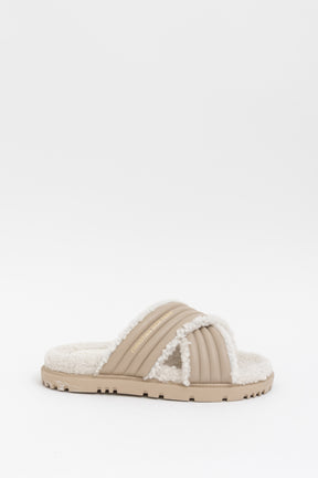 Platform Shearling D-Cross Slides