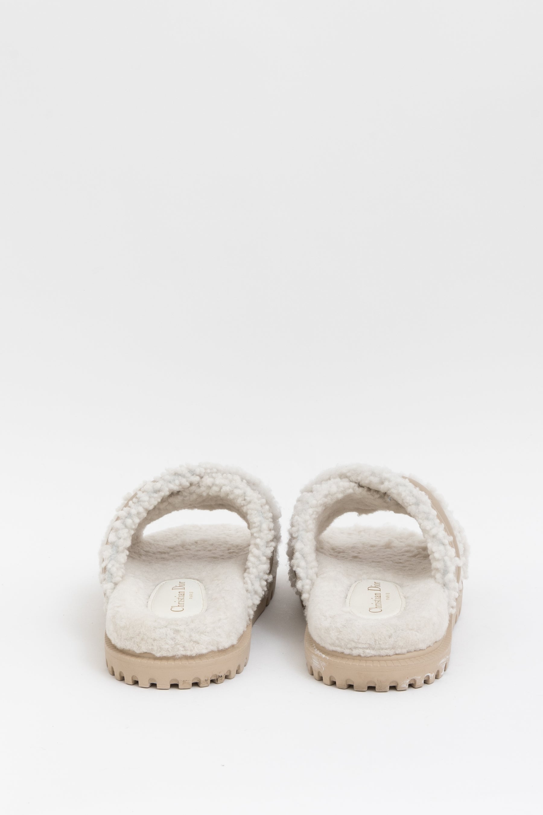 Platform Shearling D-Cross Slides