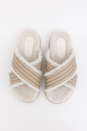 Platform Shearling D-Cross Slides