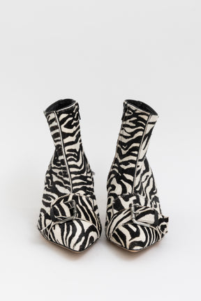 Ickle Zebra-Print Buckle Ankle Boots