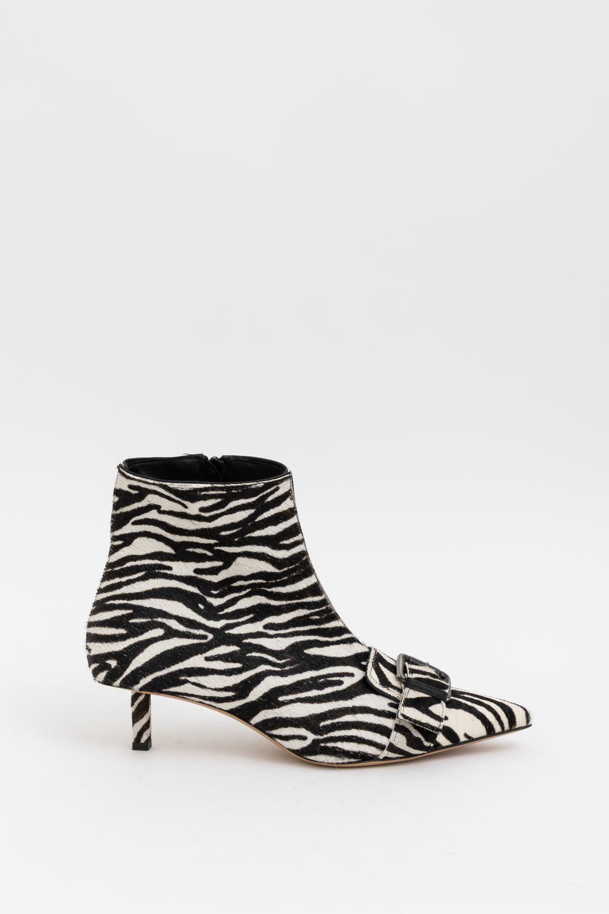 Ickle Zebra-Print Buckle Ankle Boots