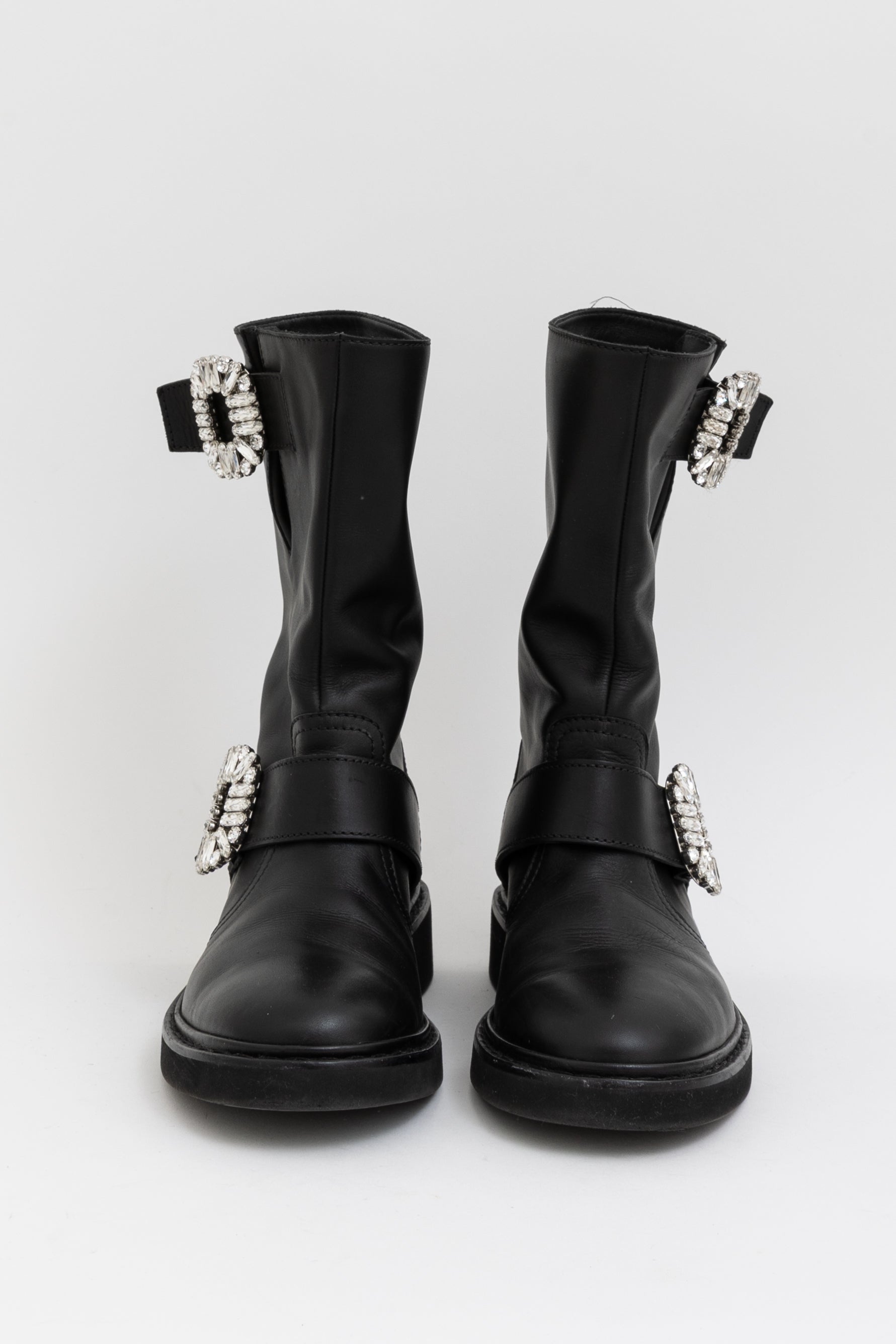 Viv' Biker Crystal-Embellished Boots