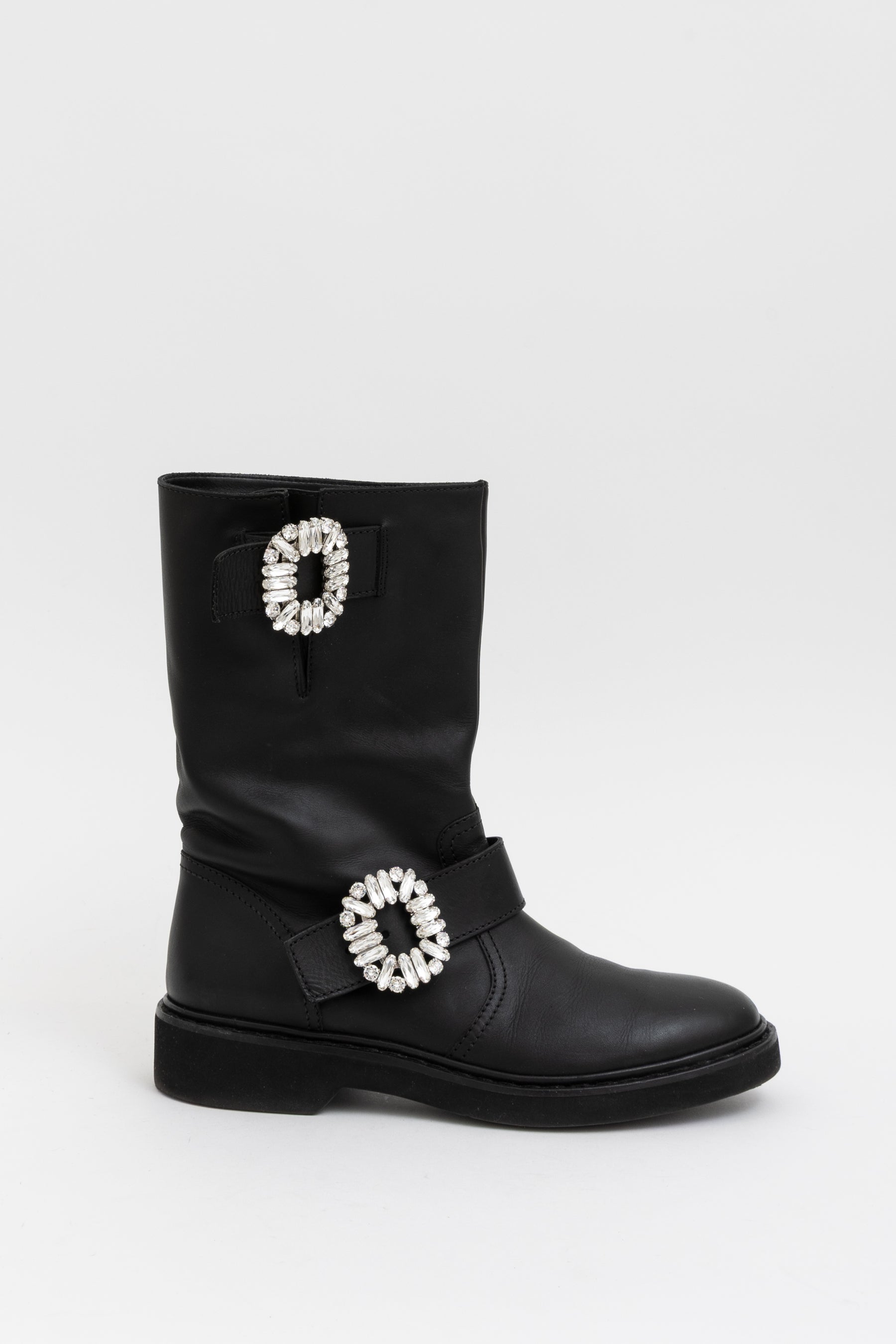 Viv' Biker Crystal-Embellished Boots