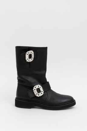 Viv' Biker Crystal-Embellished Boots