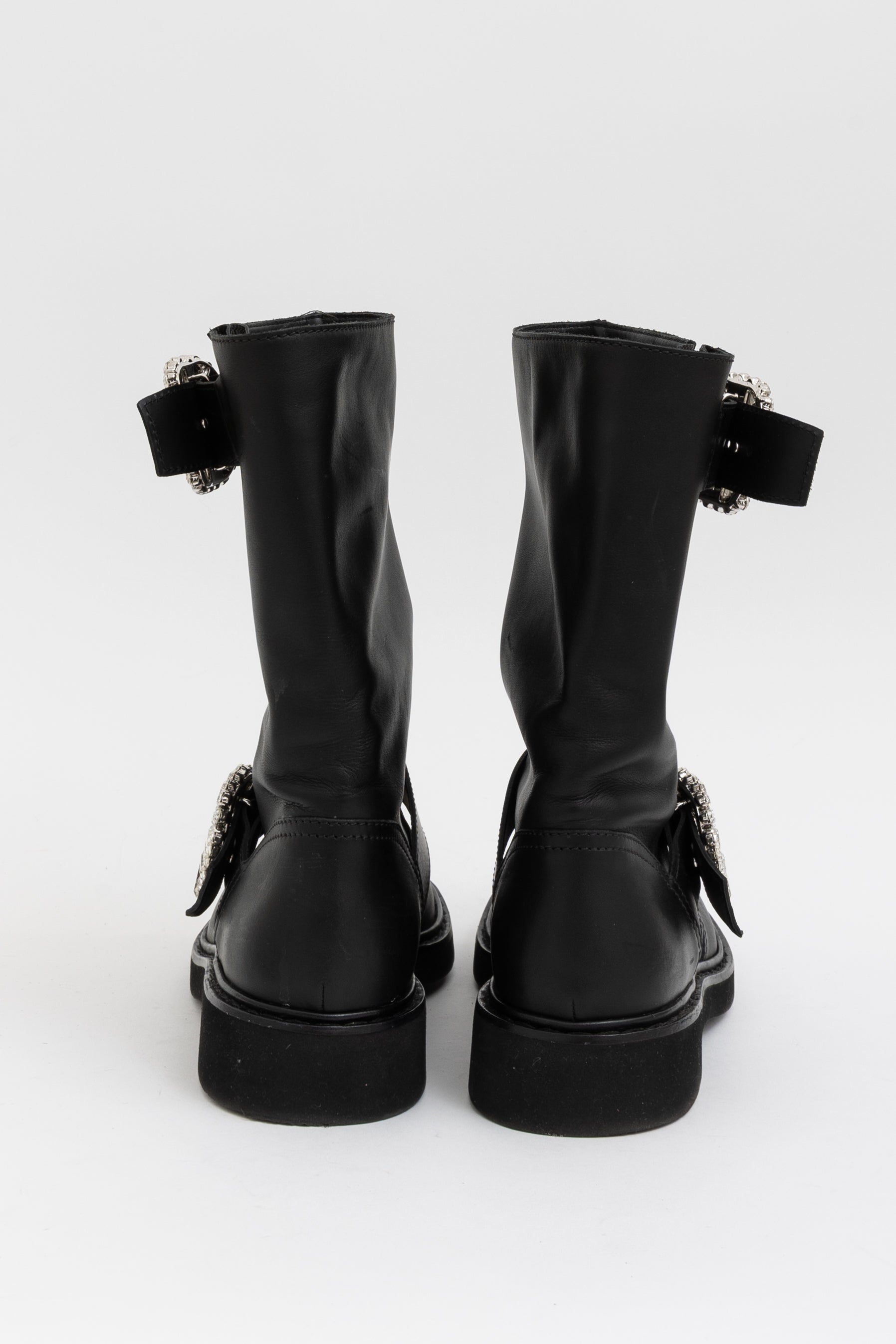 Viv' Biker Crystal-Embellished Boots