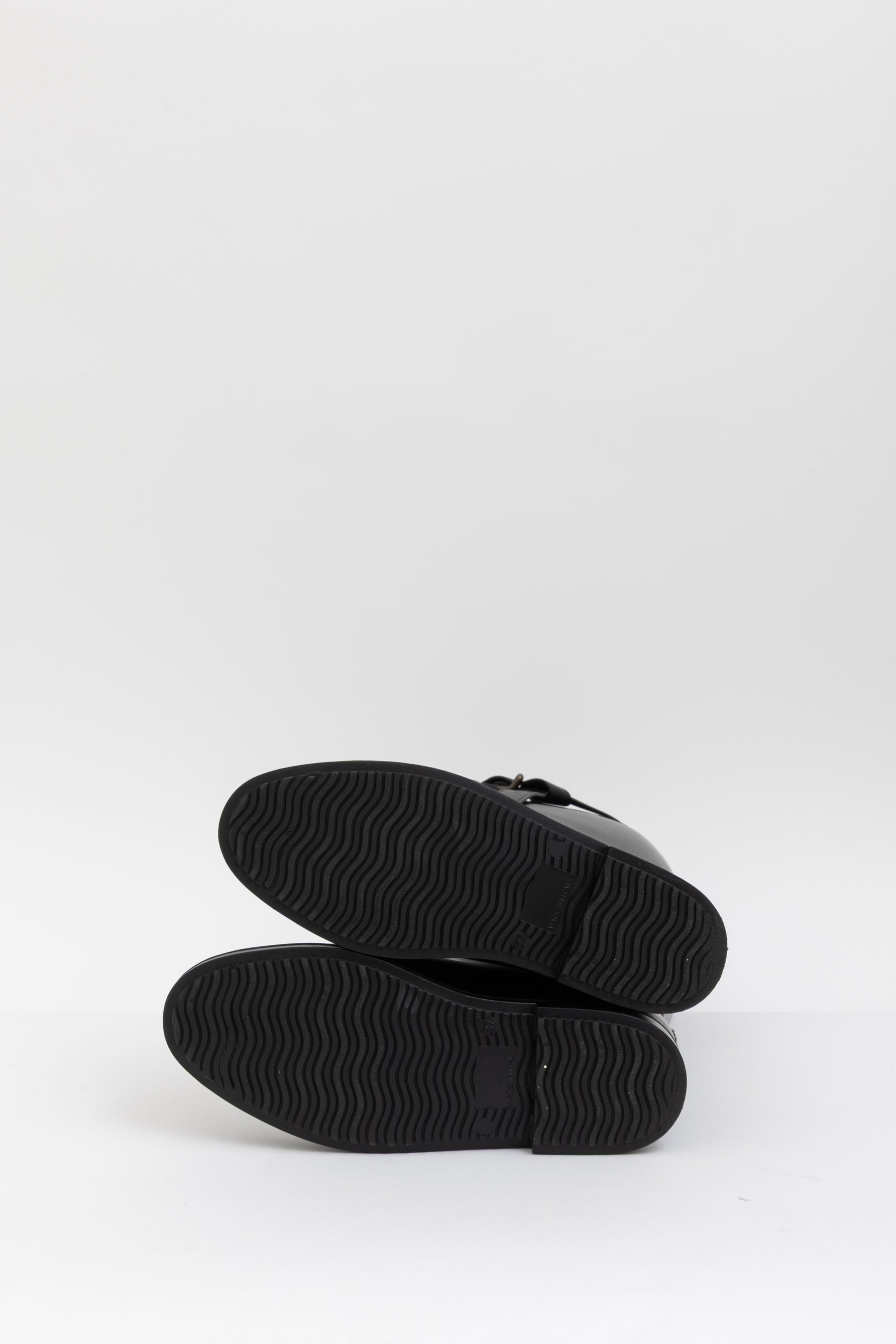 Equestrian Belted Black Rain Boots