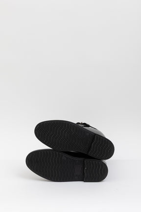 Equestrian Belted Black Rain Boots
