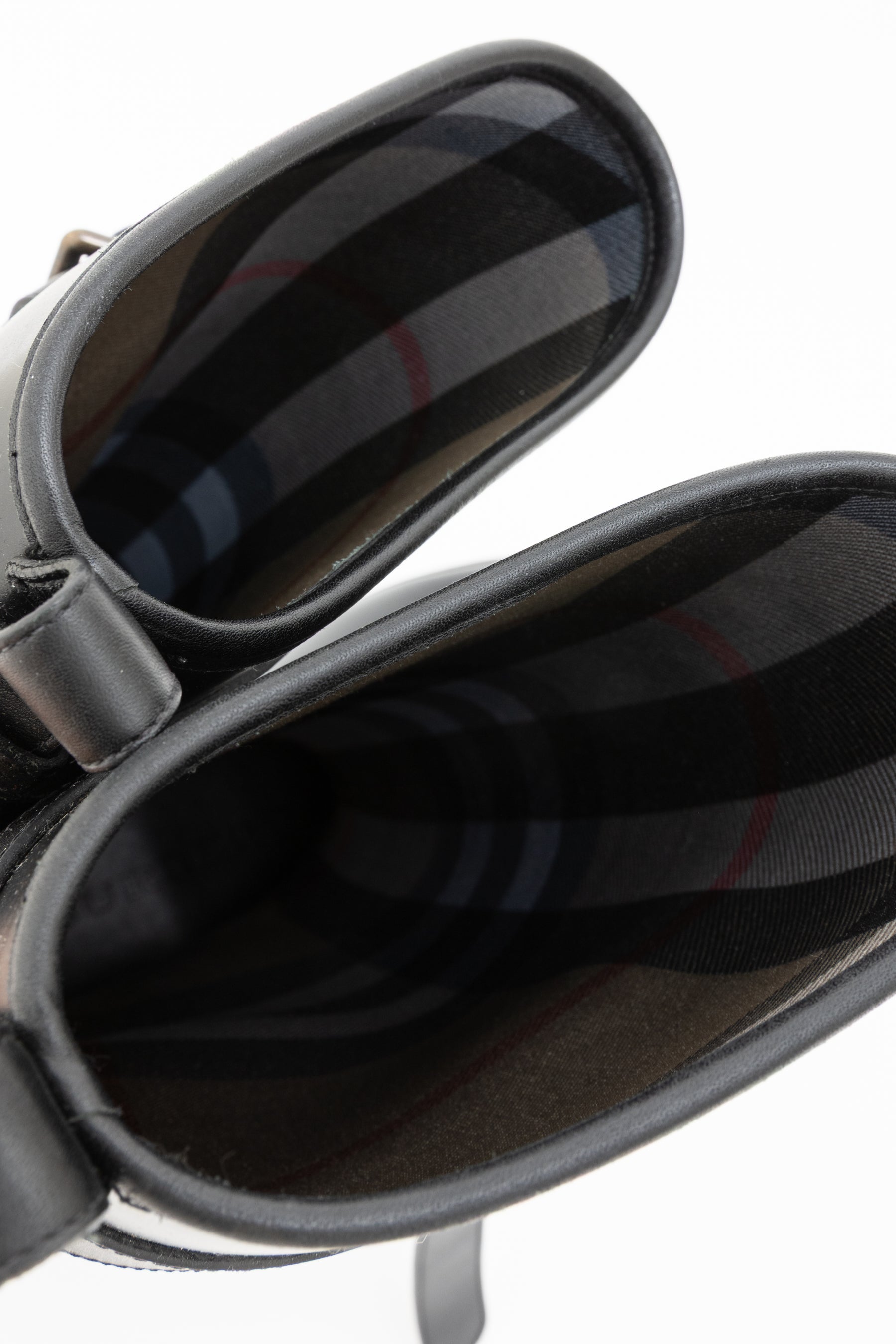 Equestrian Belted Black Rain Boots