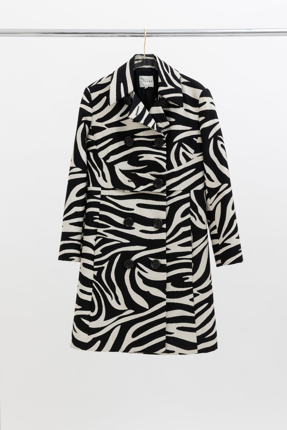 Zebra Print Wool Peacoat