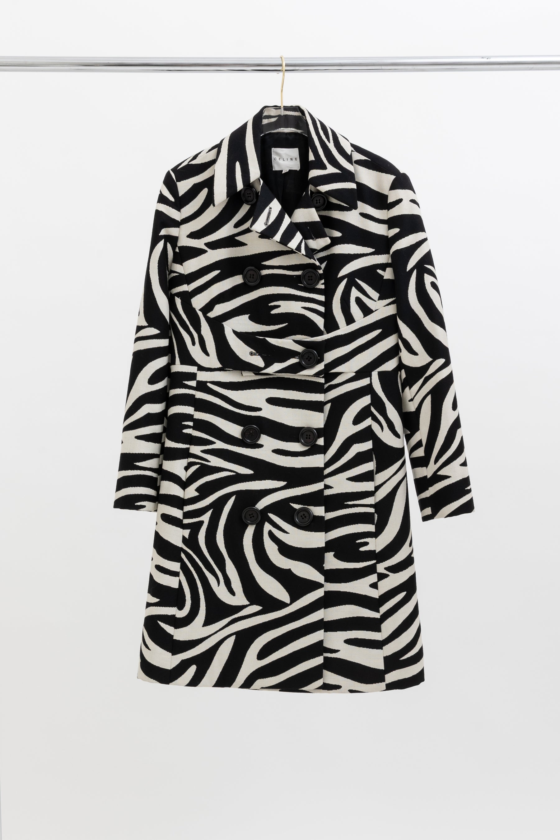 Zebra Print Wool Peacoat