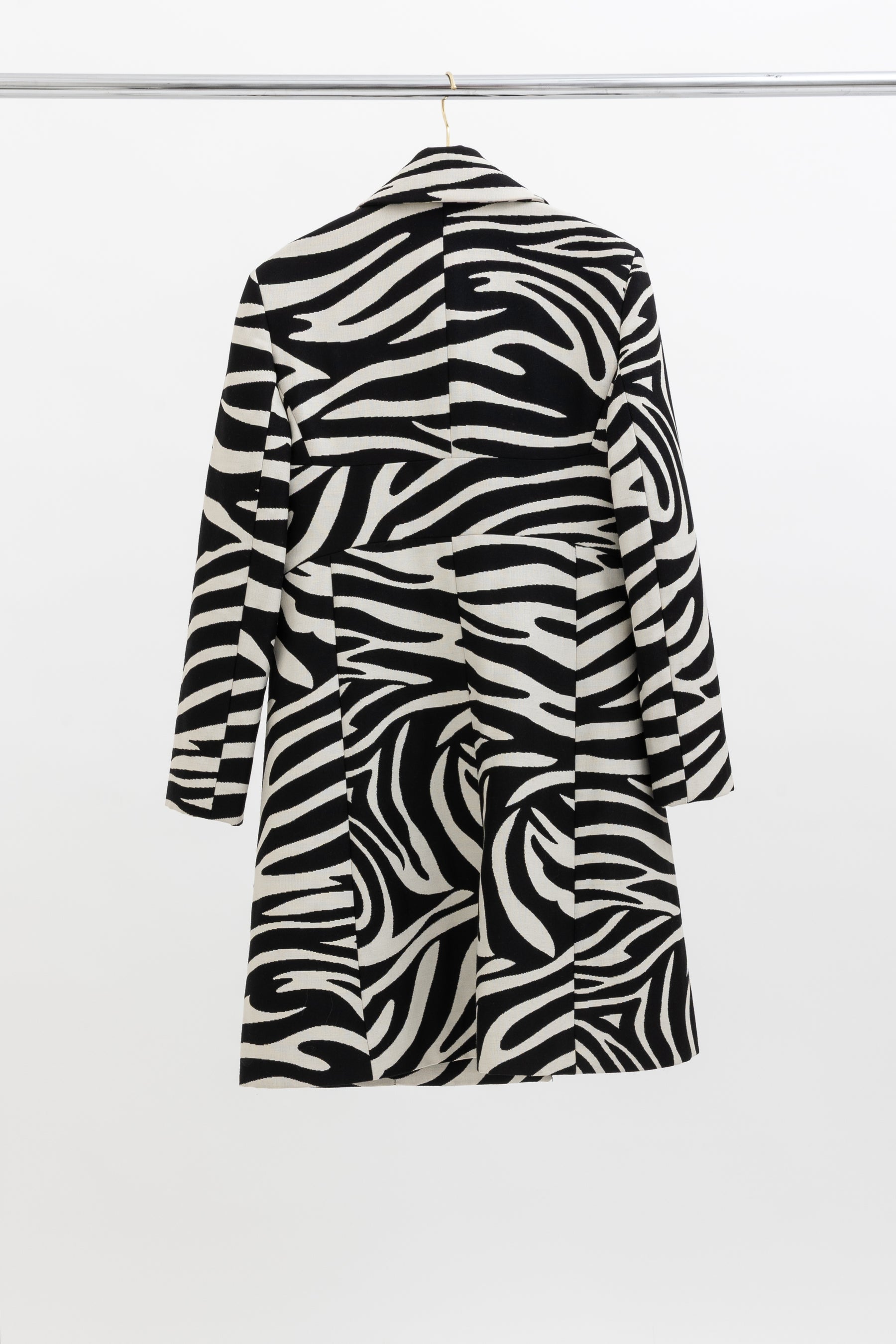 Zebra Print Wool Peacoat