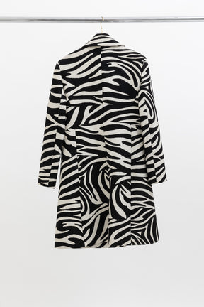 Zebra Print Wool Peacoat