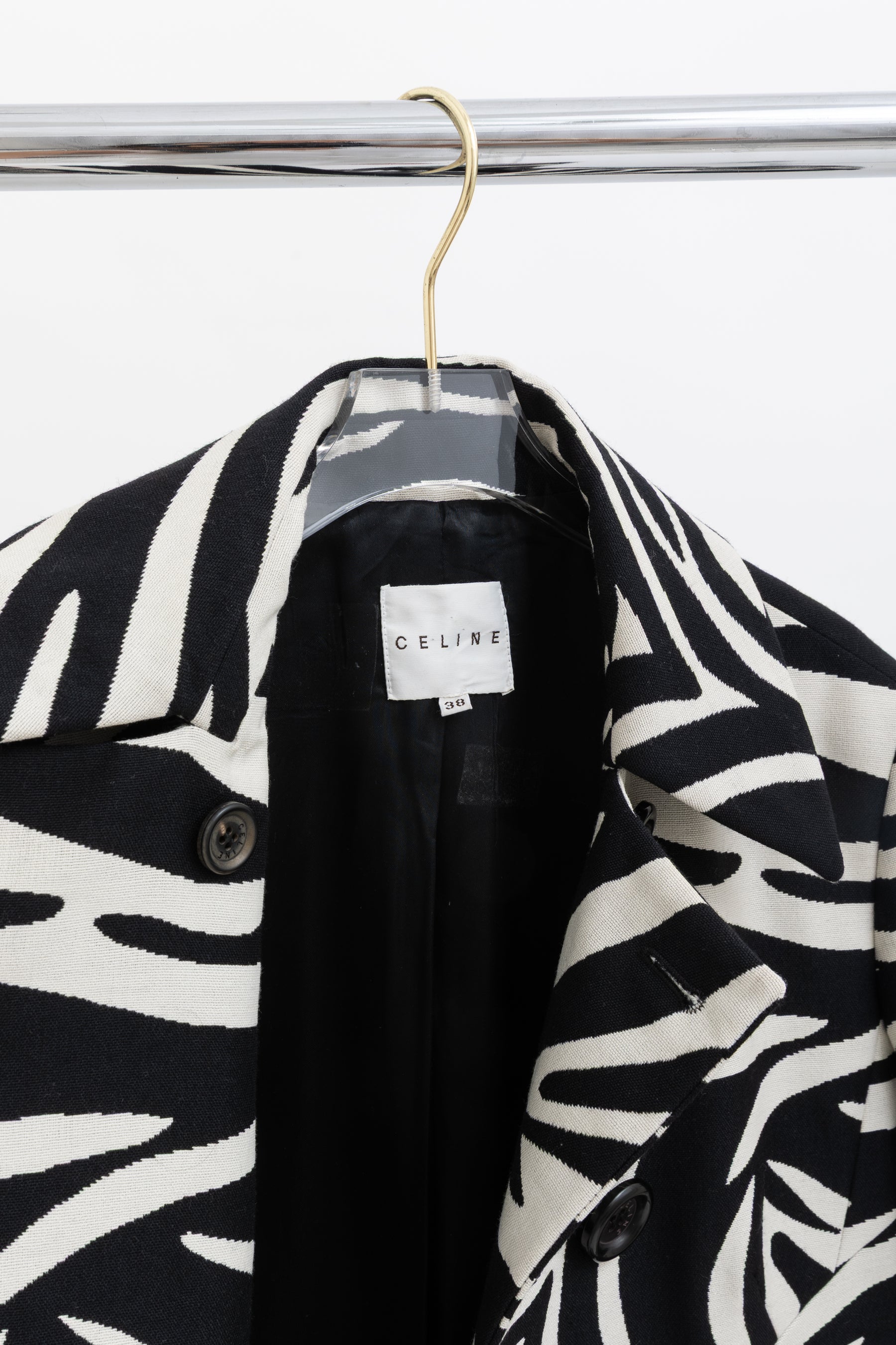 Zebra Print Wool Peacoat