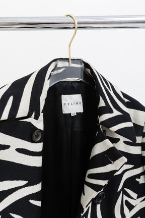 Zebra Print Wool Peacoat