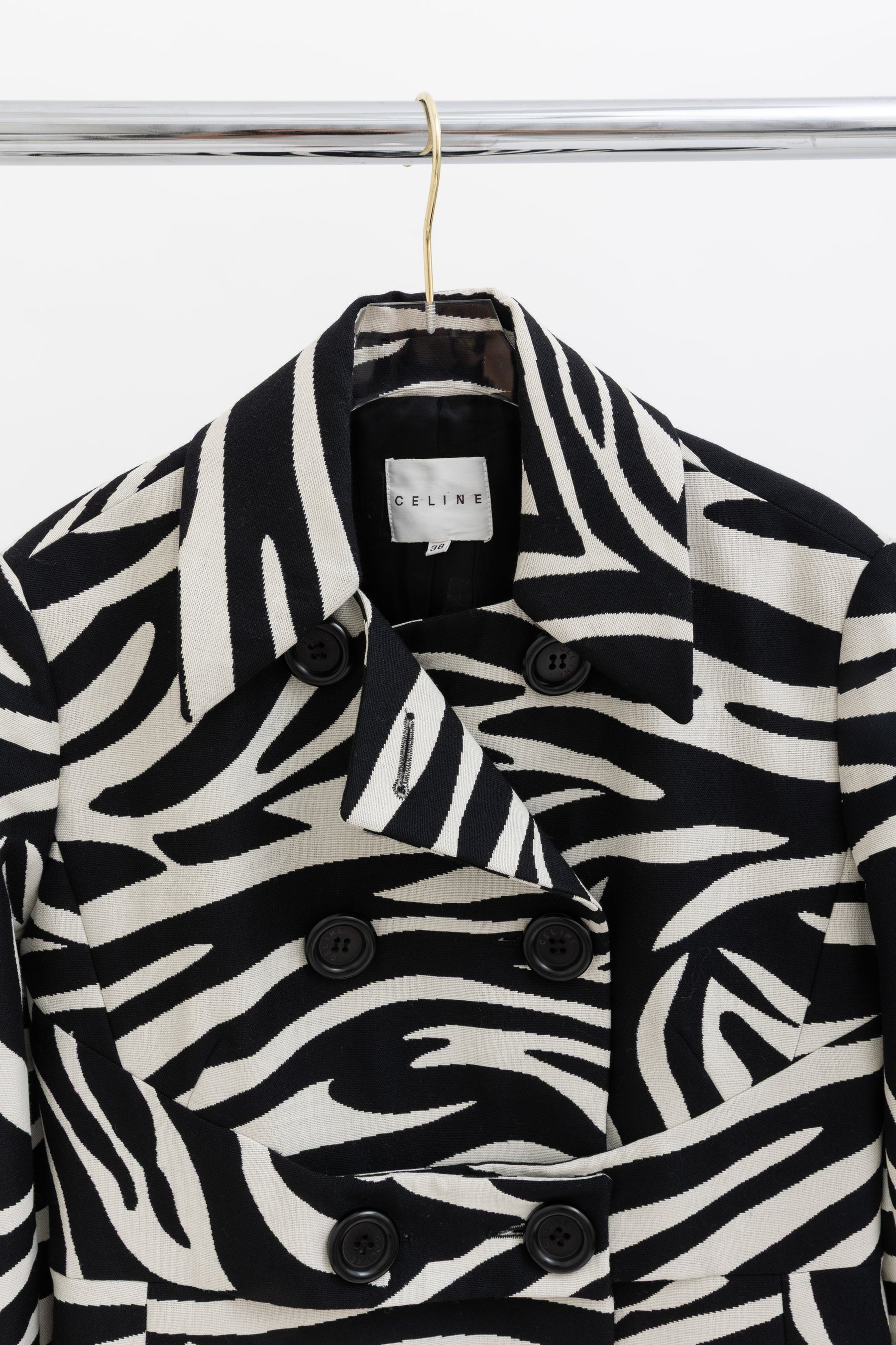 Zebra Print Wool Peacoat