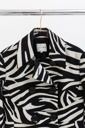 Zebra Print Wool Peacoat